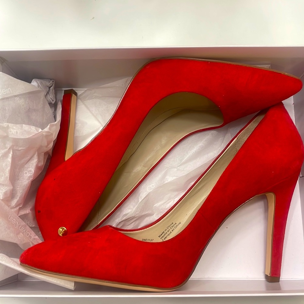 Red Suede Pumps